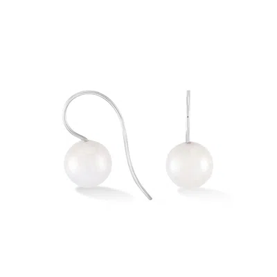 Dower & Hall 9k Gold Luna Pearl™ Drop Earrings In Silver