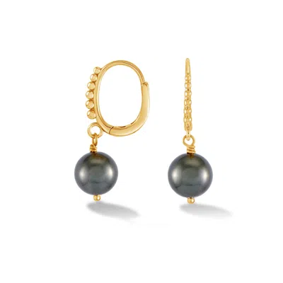 Dower & Hall 9k Gold Tahitian Luna Pearl™ Hoops