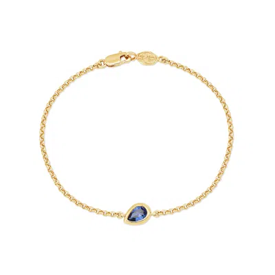 Dower & Hall 9k Pear Sapphire Tutti-frutti Chain Bracelet In Gold
