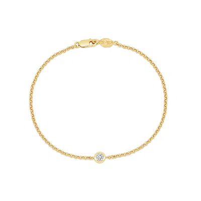 Dower & Hall 9k Round 3mm Diamond Dew Chain Bracelet In Gold