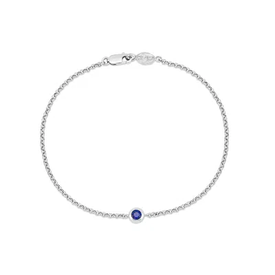 Dower & Hall 9k Round 3mm Sapphire Dewdrop Chain Bracelet In Multi