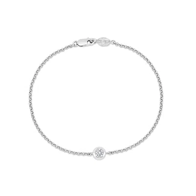 Dower & Hall 9k Round 4mm Diamond Dew Chain Bracelet In Metallic