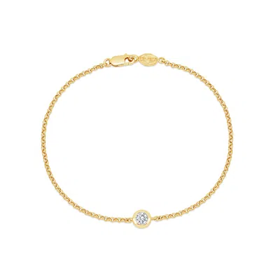 Dower & Hall 9k Round 4mm Diamond Dew Chain Bracelet In Gold