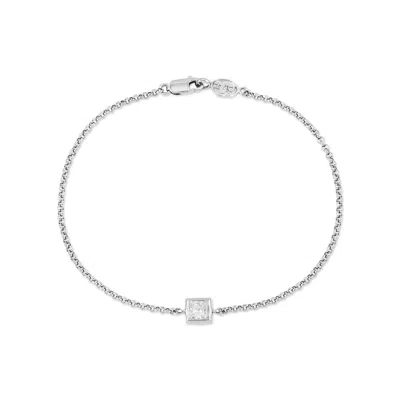 Dower & Hall 9k Square 4mm Diamond Tutti-frutti Chain Bracelet In Metallic