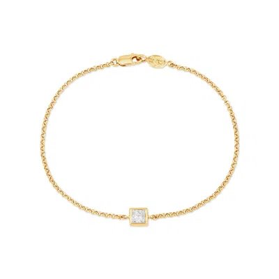 Dower & Hall 9k Square 4mm Diamond Tutti-frutti Chain Bracelet In Gold