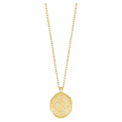 Pre-owned Dower & Hall 9k Yellow Gold Diamond Starry Sky Tiny Talisman Necklace