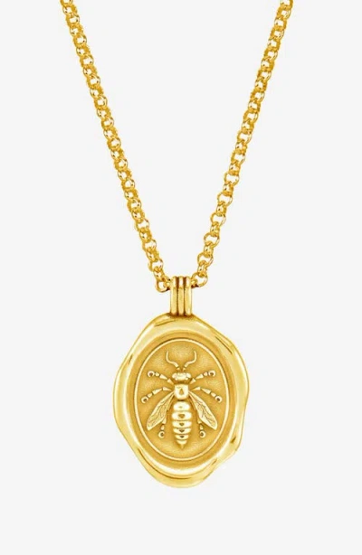 Dower & Hall Achievement Wasp Talisman Necklace In Gold
