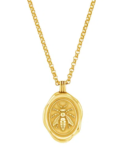 Dower & Hall Achievement Wasp Talisman Necklace In Gold