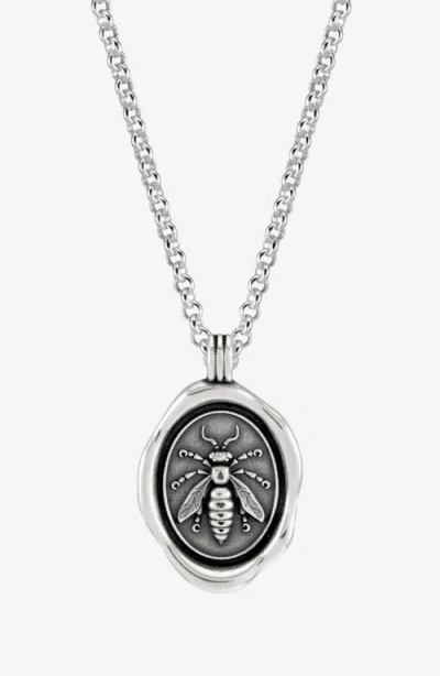 Dower & Hall Achievement Wasp Talisman Necklace In Metallic