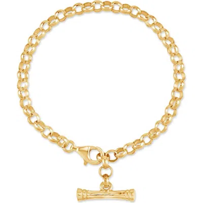 Dower & Hall Adjustable Nomad T-bar Chunky Chain Bracelet In Yellow Gold Vermeil