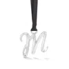 Dower & Hall Alphabet Tree Decorations M Silver In Silver