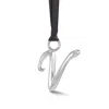 Dower & Hall Alphabet Tree Decorations V Silver In Silver