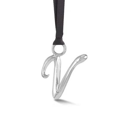 Dower & Hall Alphabet Tree Decorations V Silver