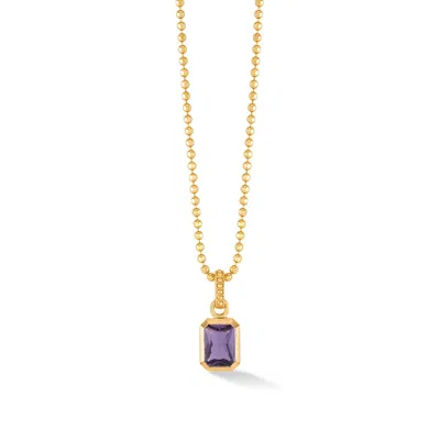 Dower & Hall Amethyst Octagon Necklace In Gold