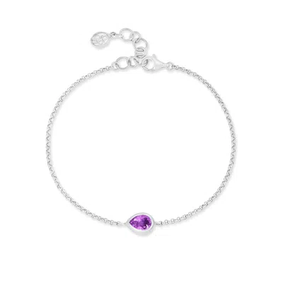 Dower & Hall Amethyst Pear Chain Bracelet In Multi