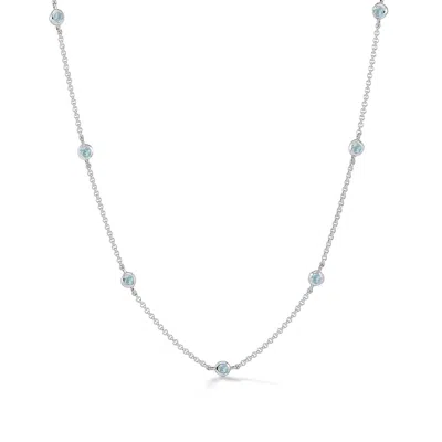 Dower & Hall Aquamarine Dewdrop Chain Necklace In Metallic