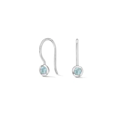 Dower & Hall Aquamarine Dewdrop Earrings In Metallic