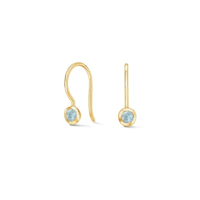Dower & Hall Aquamarine Dewdrop Earrings In Gold