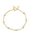Dower & Hall Aquamarine Dewdrops Link Bracelet In Gold