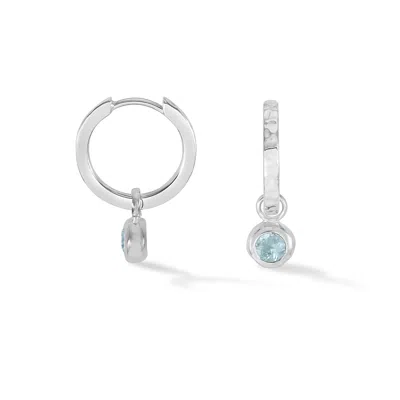 Dower & Hall Aquamarine Hammered Huggie Hoops In Metallic
