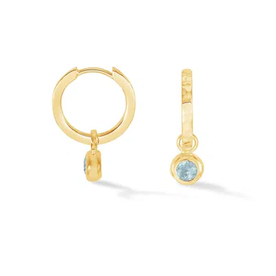 Dower & Hall Aquamarine Hammered Huggie Hoops In Purple