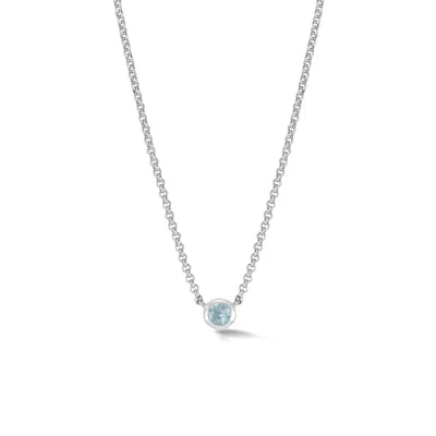 Dower & Hall Aquamarine Round Dewdrop Pendant In Metallic