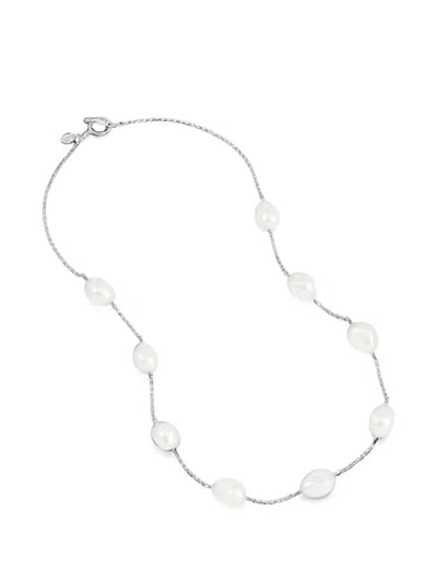 Dower & Hall Baroque Luna Pearl Chain Necklace In Silver
