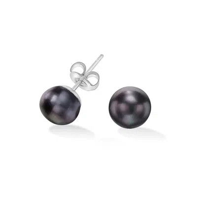 Dower & Hall Black Men's Peacock Timeless Freshwater Single Pearl Stud