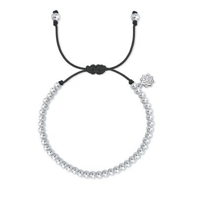 Dower & Hall Black Misanga Cord Bracelet In Metallic