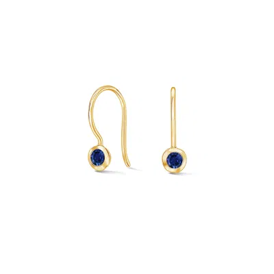 Dower & Hall Blue Sapphire Dewdrop Earrings In Gold