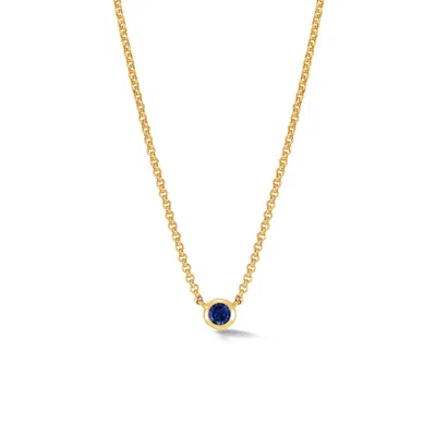 Dower & Hall Blue Sapphire Round Dewdrop Pendant In Gold