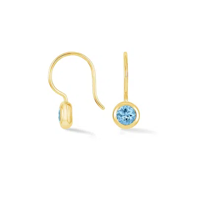 Dower & Hall Blue Topaz Dewdrop Earrings In Gold
