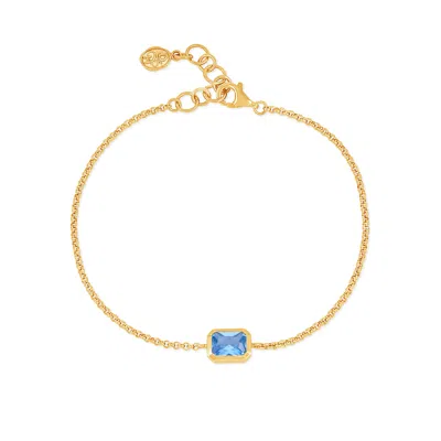 Dower & Hall Blue Topaz Octagon Chain Bracelet In Purple