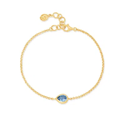 Dower & Hall Blue Topaz Pear Chain Bracelet In Pattern