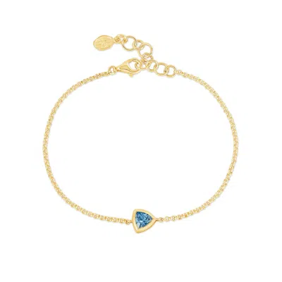 Dower & Hall Blue Topaz Trillion Chain Bracelet In Pink