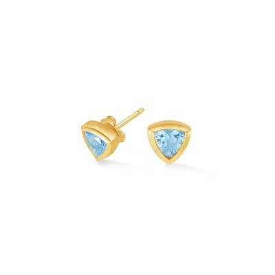 Dower & Hall Blue Topaz Trillion Tutti Frutti Studs In Gold