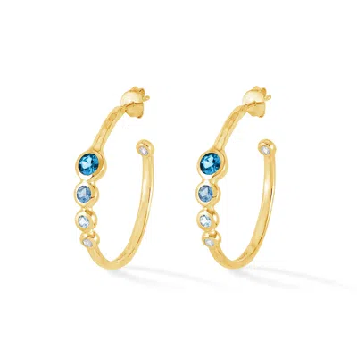 Dower & Hall 'blues' Tutti Frutti Hoop Earrings In Metallic