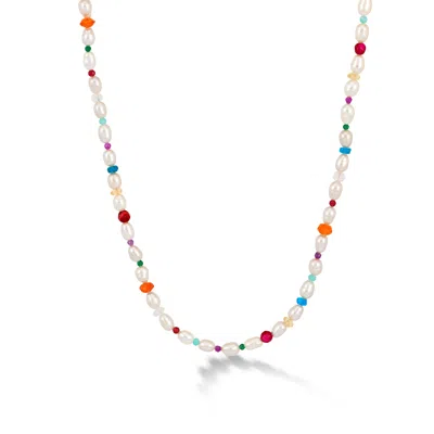Dower & Hall Carnival Mixed Gemstone Necklace In Multi