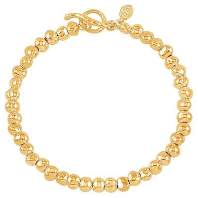 Pre-owned Dower & Hall Chunky Signature Nugget Bracelet In Gold Vermeil In Multi