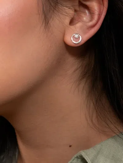 Dower & Hall Circle Dewdrop Earrings In Metallic