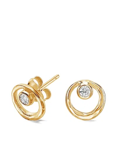 Dower & Hall Circle Dewdrop Earrings In Gold