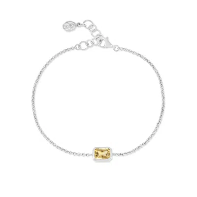 Dower & Hall Citrine Octagon Chain Bracelet In Metallic
