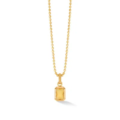 Dower & Hall Citrine Octagon Necklace In Silver,yellow,gold