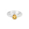 Dower & Hall Citrine Pear Twist Twinkle Ring In Silver,yellow