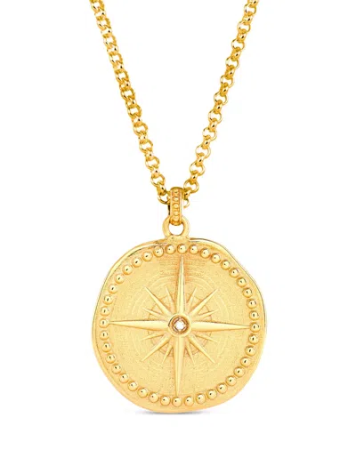 Dower & Hall Compass-pendant Necklace In Gold