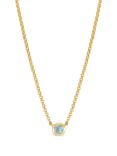 Dower & Hall Dewdrop Gemstone Pendant Necklace In Gold
