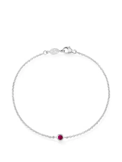 Dower & Hall Dewdrop Ruby Chain Bracelet In Green