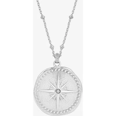 Dower & Hall Diamond True North Talisman Necklace In Metallic