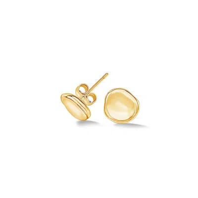 Dower & Hall Dimple Pebble Studs In Gold