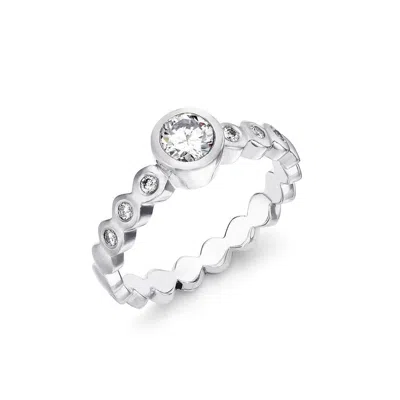 Dower & Hall Dotty Solitaire Diamond Engagement Ring - 0.40ct In Silver
